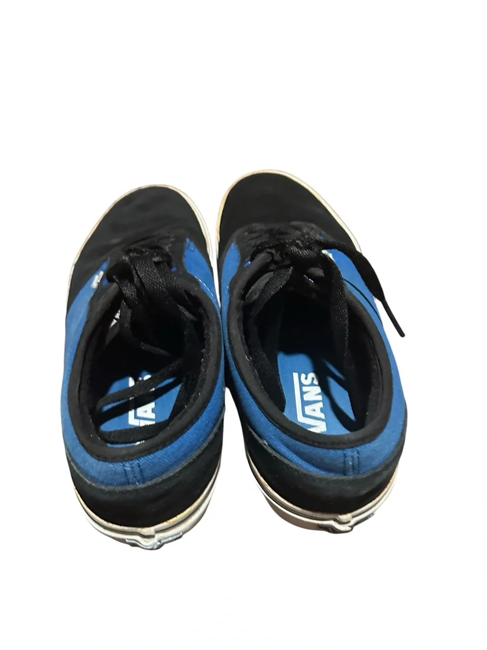Men's Vans Black and Blue Low-Top Canvas Sneakers size 10